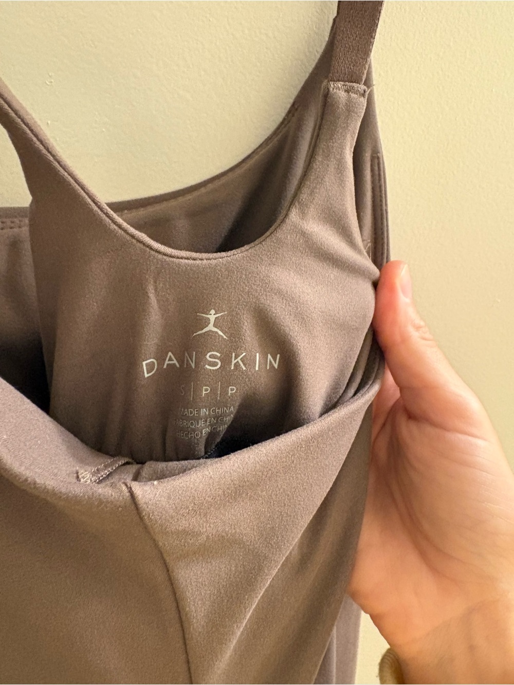 Danskin Built-In Bra Exercise Dress in Taupe Brown